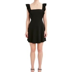 BCBG Paris Black Ruffle Mini Dress, BNWT, Size M (8-10)